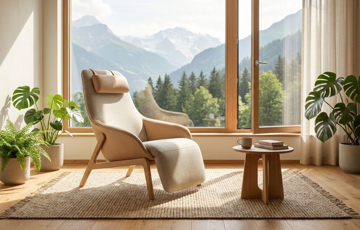 Massagesessel in einem ruhigen und modern gestalteten Büroraum